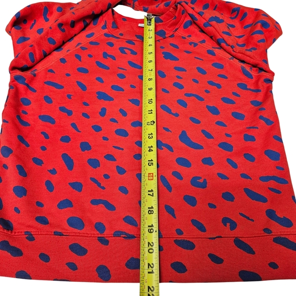 Clare V Jaguar Print Crewneck Sweatshirt Women's Size S Blue/Orange - Picture 6 of 6
